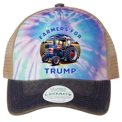 Farmers For Trump Maga 2024 Legacy Tie Dye Trucker Hat