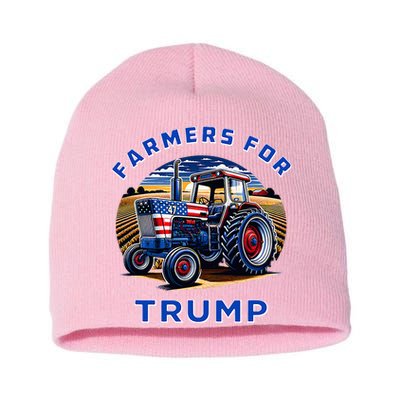 Farmers For Trump Maga 2024 Short Acrylic Beanie