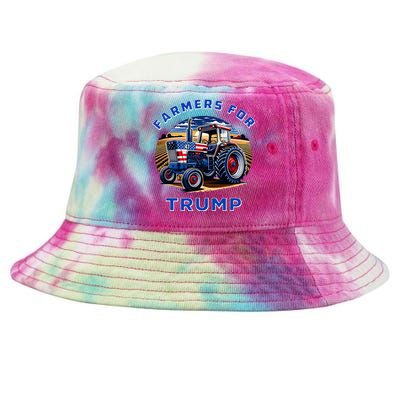 Farmers For Trump Maga 2024 Tie-Dyed Bucket Hat