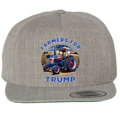 Farmers For Trump Maga 2024 Wool Snapback Cap