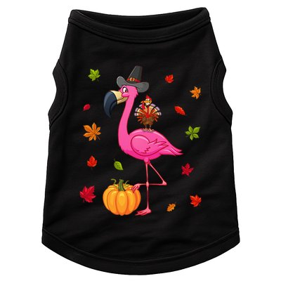 Funny Flamingo Turkey Thanksgiving Pumpkin Doggie Tank
