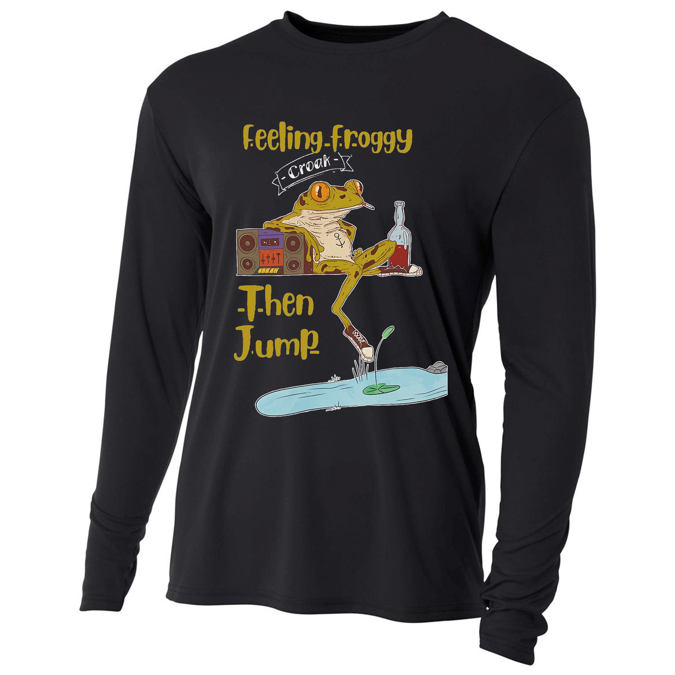 Feeling Froggy Then Jump Frog Apparel Cooling Performance Long Sleeve Crew