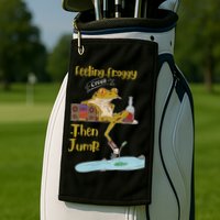 Feeling Froggy Then Jump Frog Apparel Golf Towel