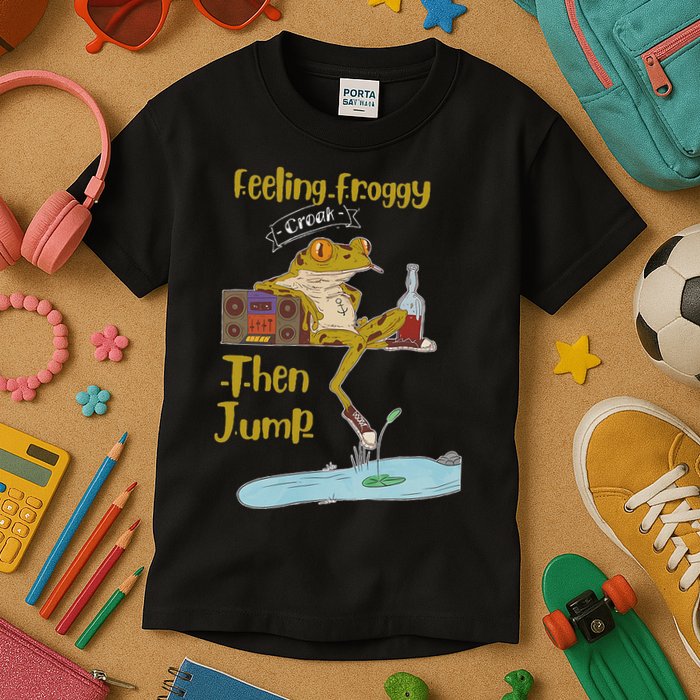 Feeling Froggy Then Jump Frog Apparel Kids T-Shirt