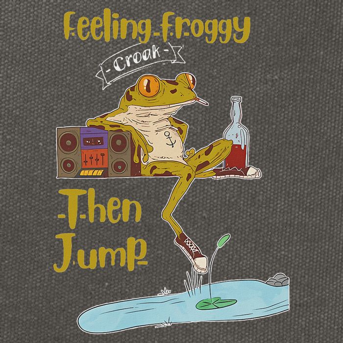 Feeling Froggy Then Jump Frog Apparel Cotton Canvas Backpack