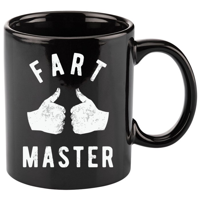 Funny Fart Thumbs Up Toilet Humor 11oz C Handle Ceramic Mug