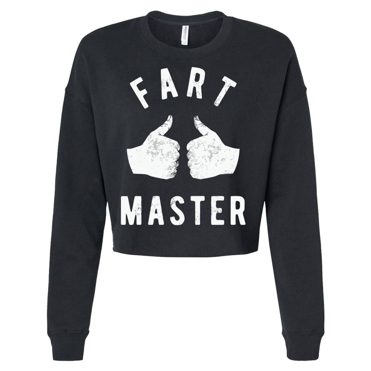 Funny Fart Thumbs Up Toilet Humor Cropped Pullover Crew