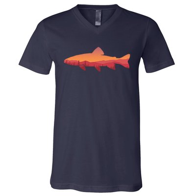 Fly Fishing , Trout Fishing Tee, Fishing Lover V-Neck T-Shirt