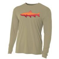 Fly Fishing , Trout Fishing Tee, Fishing Lover Cooling Performance Long Sleeve Crew