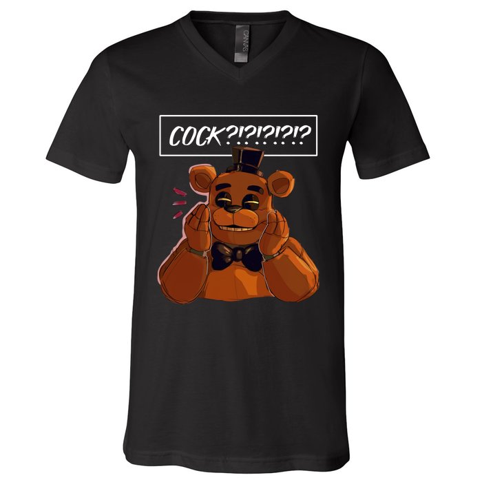 Freddy Fazbear Tfnaf Five Nights At Freddys Meme Halloween V-Neck T-Shirt