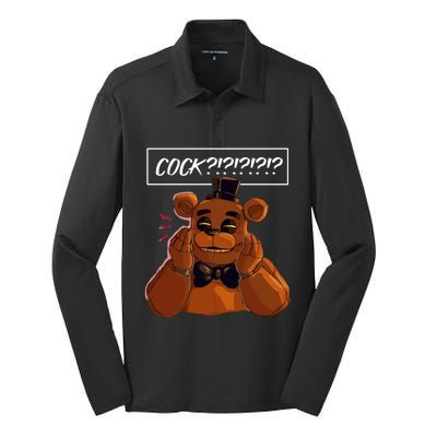 Freddy Fazbear Tfnaf Five Nights At Freddys Meme Halloween Silk Touch Performance Long Sleeve Polo