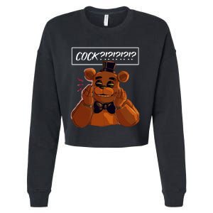 Freddy Fazbear Tfnaf Five Nights At Freddys Meme Halloween Cropped Pullover Crew