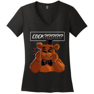 Freddy Fazbear Tfnaf Five Nights At Freddys Meme Halloween Women's V-Neck T-Shirt