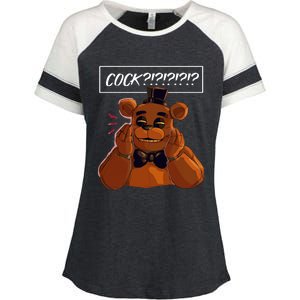 Freddy Fazbear Tfnaf Five Nights At Freddys Meme Halloween Enza Ladies Jersey Colorblock Tee