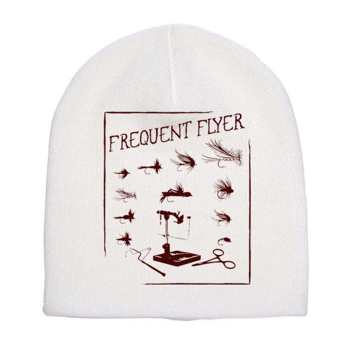 Fly Fishing Tying Funny Fisherman Christmas Fathers Day Gift Short Sleeve Short Acrylic Beanie