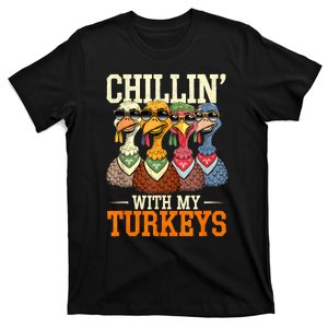 Funny Family Thanksgiving Chillin With My Turkeys T-Shirt