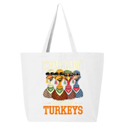 Funny Family Thanksgiving Chillin With My Turkeys 25L Jumbo Tote