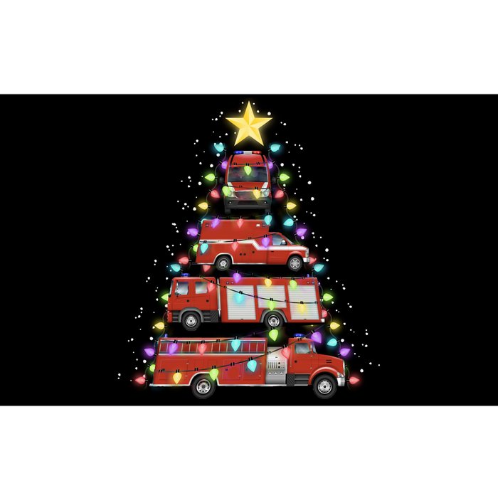 Firefighter Fire Truck Christmas Tree Santa Xmas Light Gift Long Sleeve Bumper Sticker