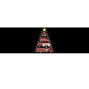 Firefighter Fire Truck Christmas Tree Santa Xmas Light Gift Long Sleeve Bumper Sticker