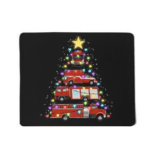 Firefighter Fire Truck Christmas Tree Santa Xmas Light Gift Long Sleeve Mousepad