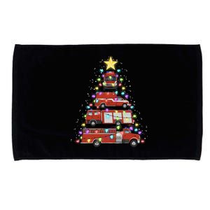 Firefighter Fire Truck Christmas Tree Santa Xmas Light Gift Long Sleeve Microfiber Hand Towel