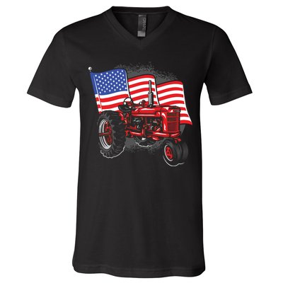 Farm Farmers Tractor Farming Truck V-Neck T-Shirt