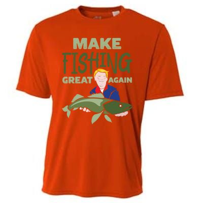 Funny Fisher Trump Tee Make Fishing Great Again Great Gift Cooling Performance Crew T-Shirt