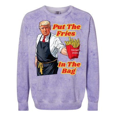 French Fries Trump Fast Food Put The Fries In The Bag 2024 Colorblast Crewneck Sweatshirt