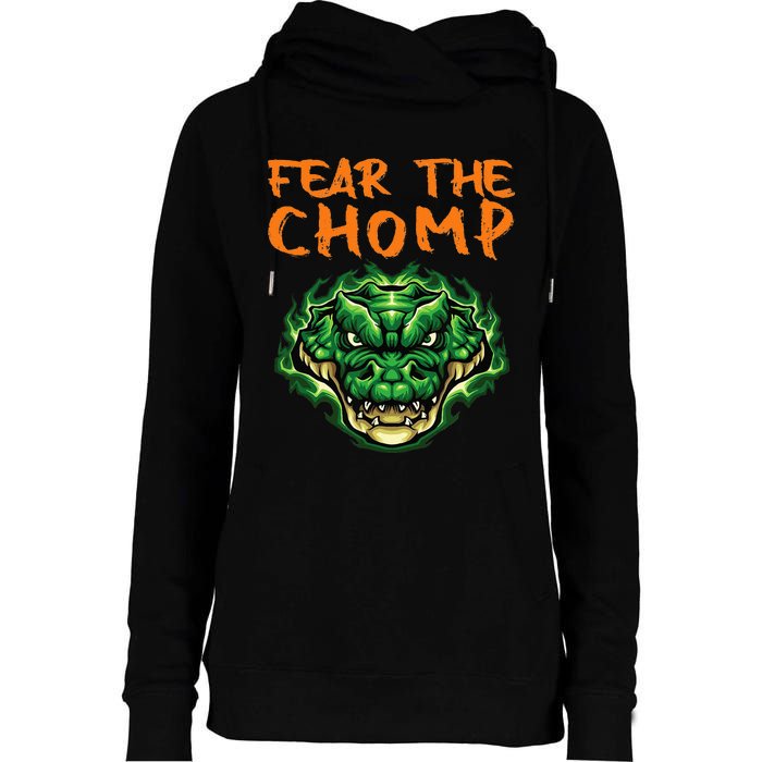 Florida Fear The Chomp Gator For Men And Women Womens Funnel Neck Pullover Hood