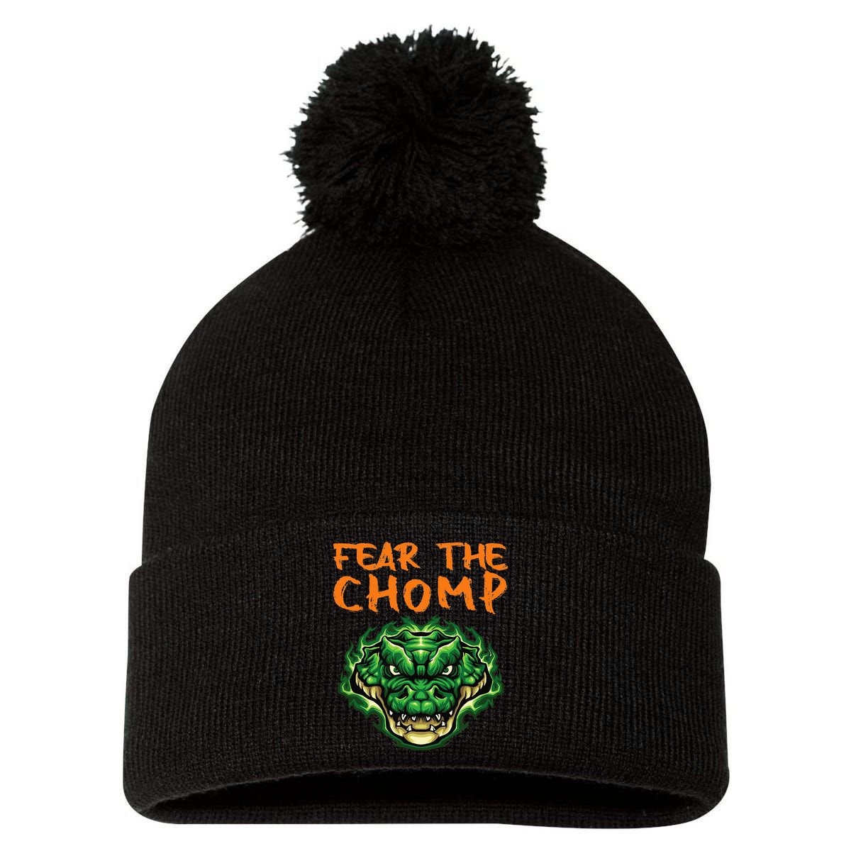 Florida Fear The Chomp Gator For Men And Women Pom Pom 12in Knit Beanie