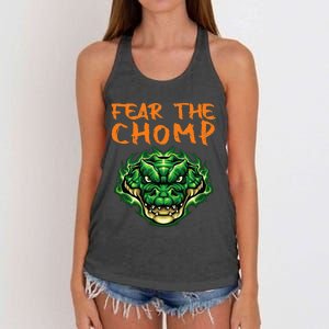 Florida Fear The Chomp Gator For Men And Women Women's Knotted Racerback Tank