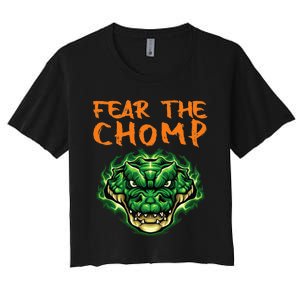 Florida Fear The Chomp Gator For Men And Women Women's Crop Top Tee