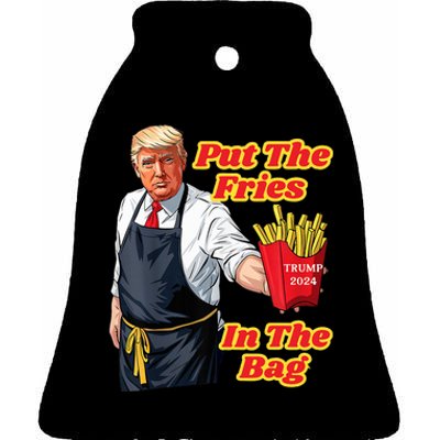 French Fries Trump Fast Food Put The Fries In The Bag 2024 Ceramic Bell Ornament