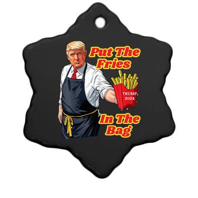 French Fries Trump Fast Food Put The Fries In The Bag 2024 Ceramic Star Ornament