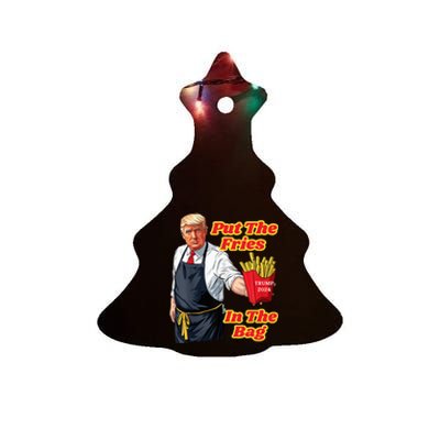 French Fries Trump Fast Food Put The Fries In The Bag 2024 Ceramic Tree Ornament