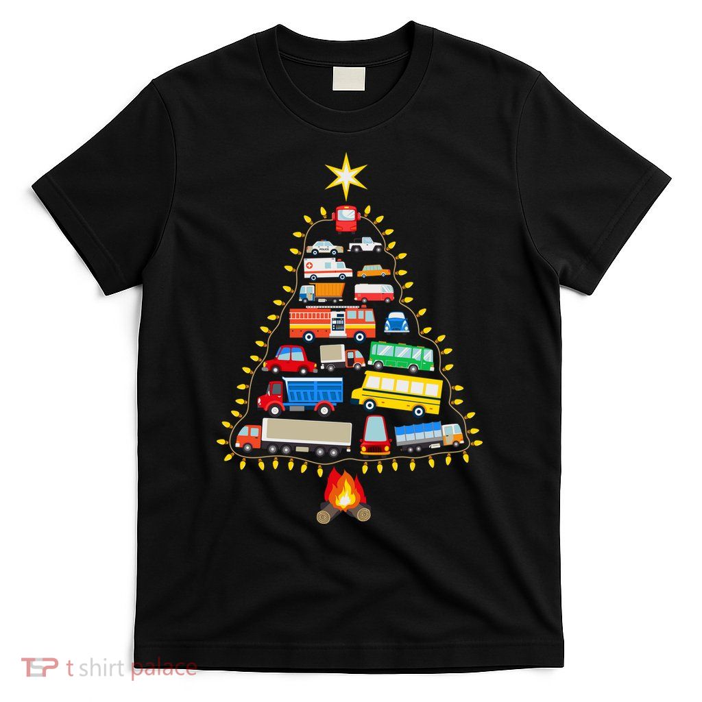 Firefighter Fire Truck Christmas Tree Xmas Tshirt T-Shirt
