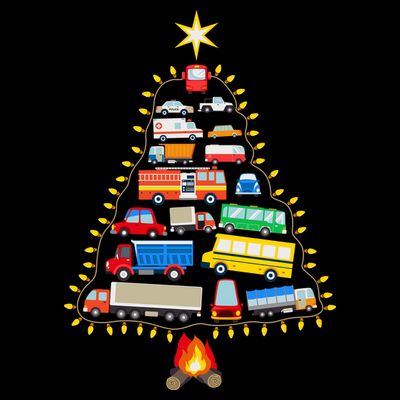 Firefighter Fire Truck Christmas Tree Xmas Tshirt T-Shirt
