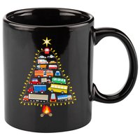 Firefighter Fire Truck Christmas Tree Xmas Tshirt 11oz C Handle Ceramic Mug