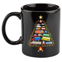 Firefighter Fire Truck Christmas Tree Xmas Tshirt 11oz C Handle Ceramic Mug