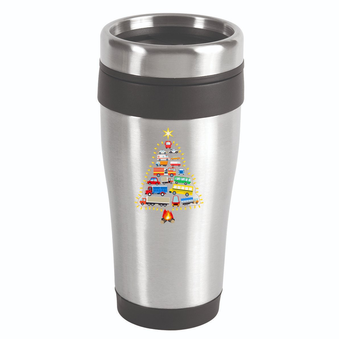 Firefighter Fire Truck Christmas Tree Xmas Tshirt 16oz Travel Tumbler
