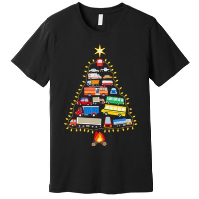 Firefighter Fire Truck Christmas Tree Xmas Tshirt Premium T-Shirt