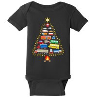 Firefighter Fire Truck Christmas Tree Xmas Tshirt Baby Bodysuit