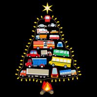 Firefighter Fire Truck Christmas Tree Xmas Tshirt Baby Bodysuit