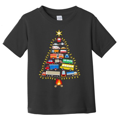Firefighter Fire Truck Christmas Tree Xmas Tshirt Toddler T-Shirt