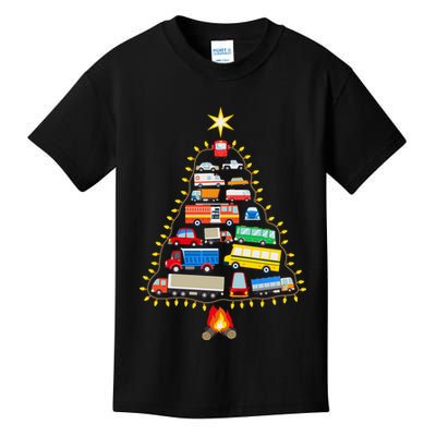 Firefighter Fire Truck Christmas Tree Xmas Tshirt Kids T-Shirt
