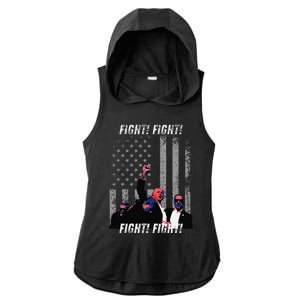 Fight! Fight! Trump Assassination Attempt Ladies PosiCharge Tri-Blend Wicking Draft Hoodie Tank