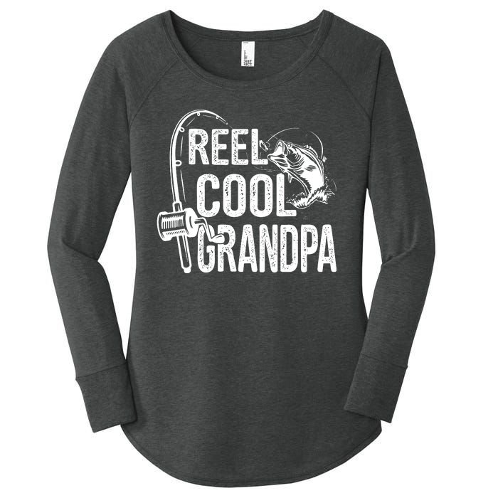 Funny Fishing Tee Vintage Reel Cool Grandpa Women's Perfect Tri Tunic Long Sleeve Shirt