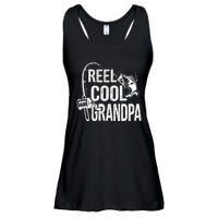 Funny Fishing Tee Vintage Reel Cool Grandpa Ladies Essential Flowy Tank