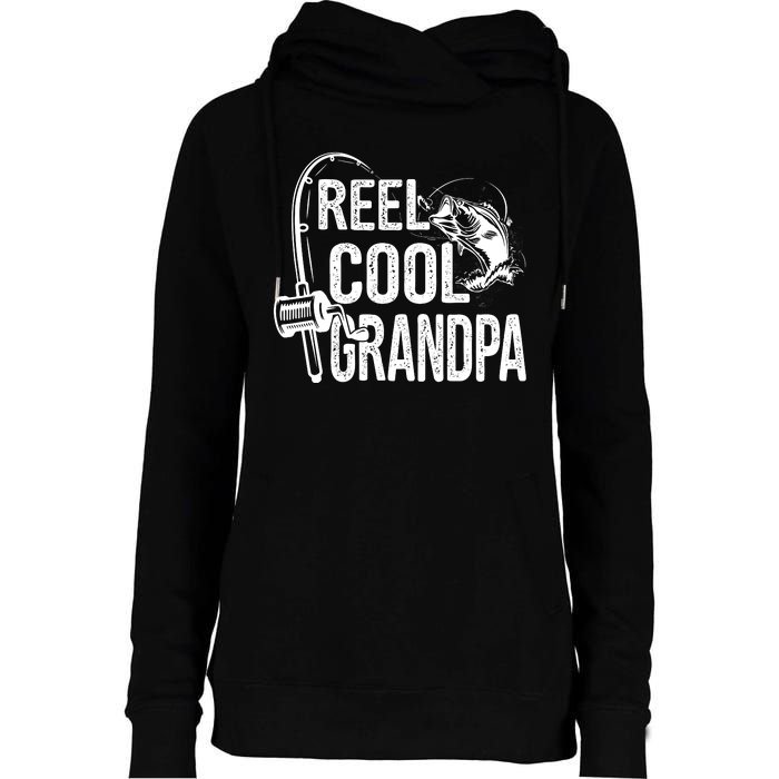 Funny Fishing Tee Vintage Reel Cool Grandpa Womens Funnel Neck Pullover Hood