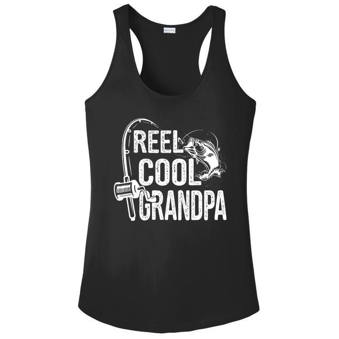 Funny Fishing Tee Vintage Reel Cool Grandpa Ladies PosiCharge Competitor Racerback Tank